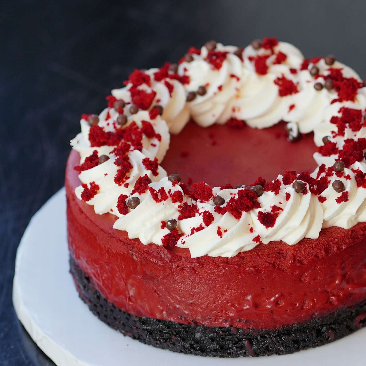 I enjoy long romantic walks... to the fridge.

#RedVelvetCheesecake